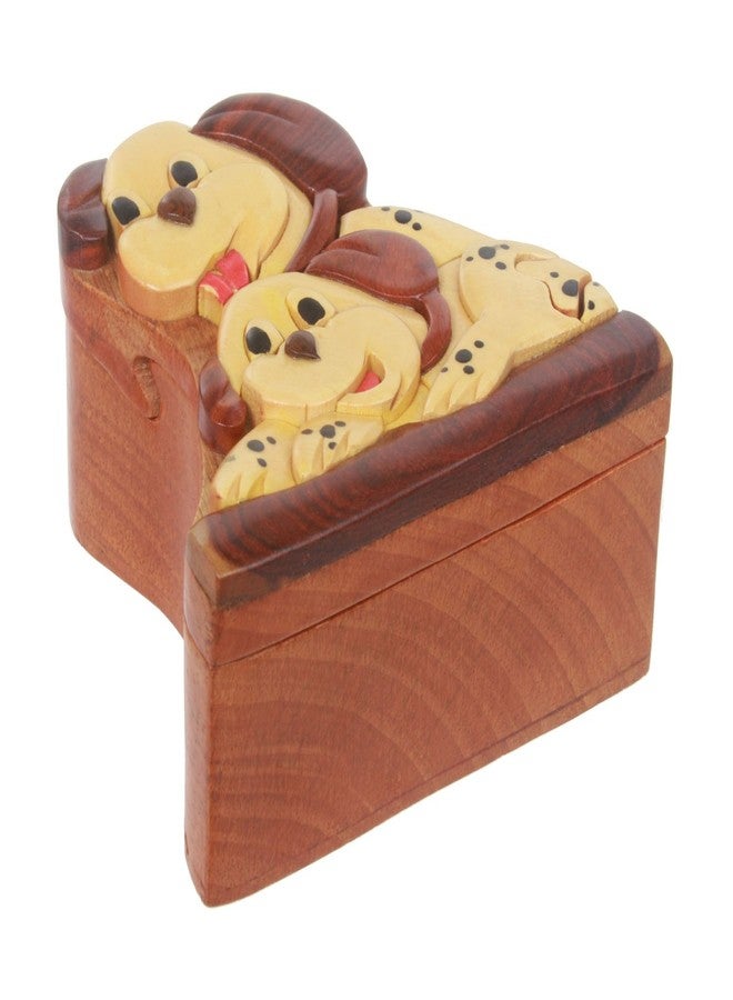 Beltiscool Handcrafted Wooden Dalmatian Shape Secret Jewelry Puzzle Box - Spotted Dog, Walnut - Image 3